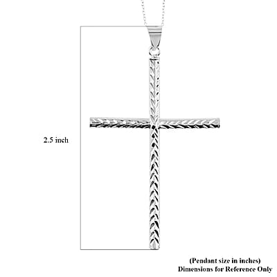 Sterling Silver Cross Pendant Necklace 18 Inches 3.30 Grams