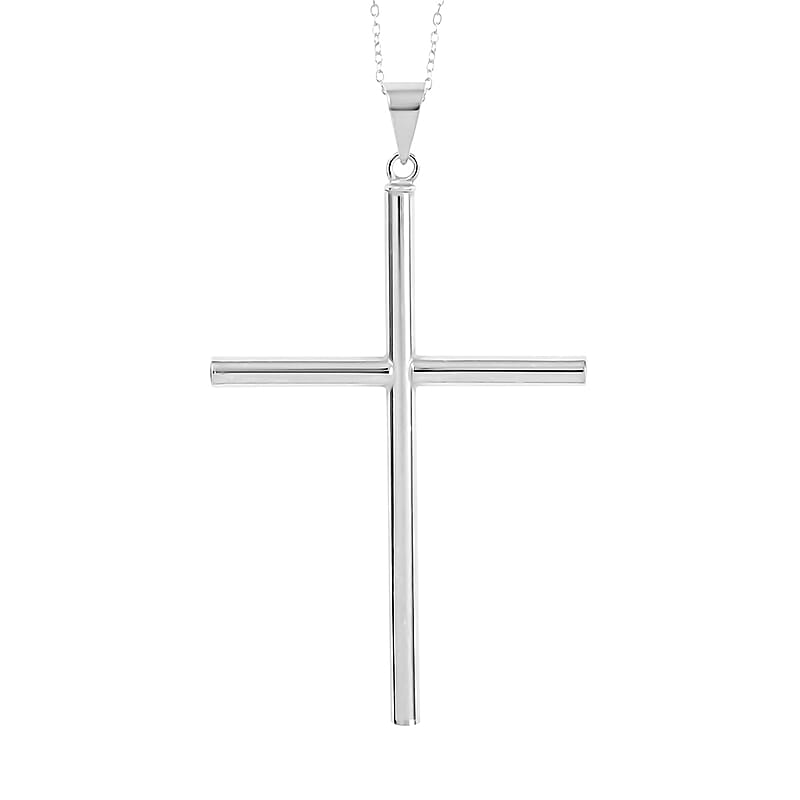 Sterling Silver Cross Pendant Necklace 18 Inches 3.75 Grams