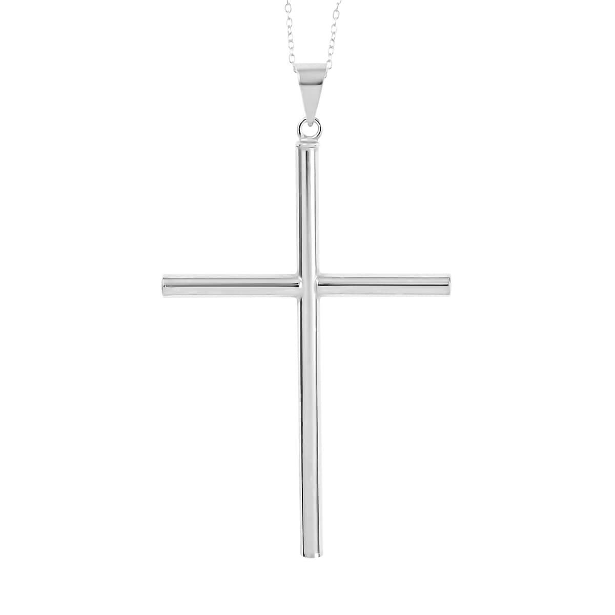 Sterling Silver Cross Pendant Necklace 18 Inches 3.75 Grams image number 0