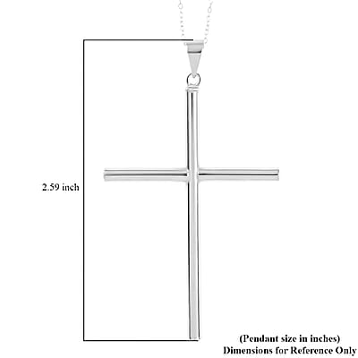 Sterling Silver Cross Pendant Necklace 18 Inches 3.75 Grams