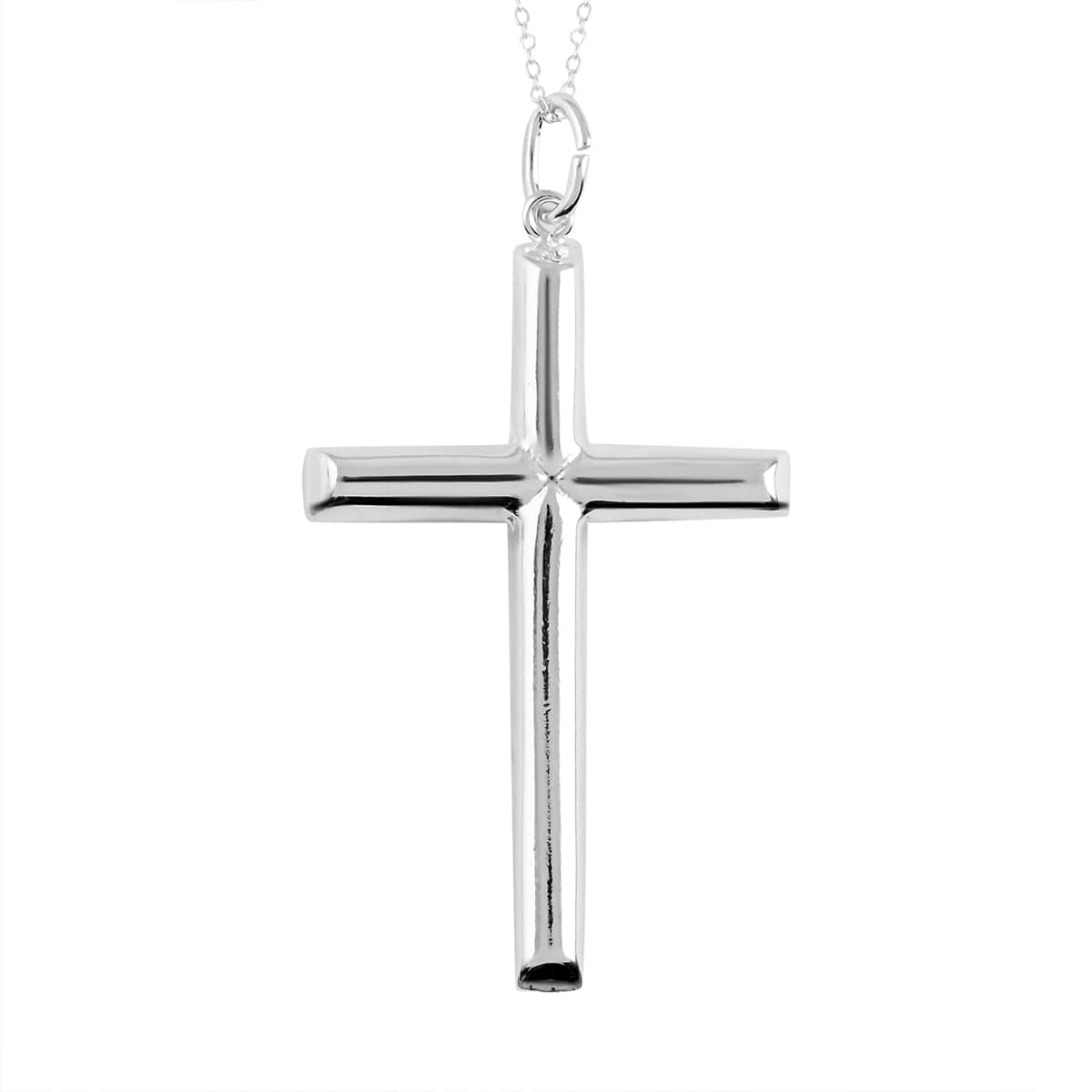 Sterling Silver Cross Pendant Necklace 18 Inches 2.95 Grams image number 0