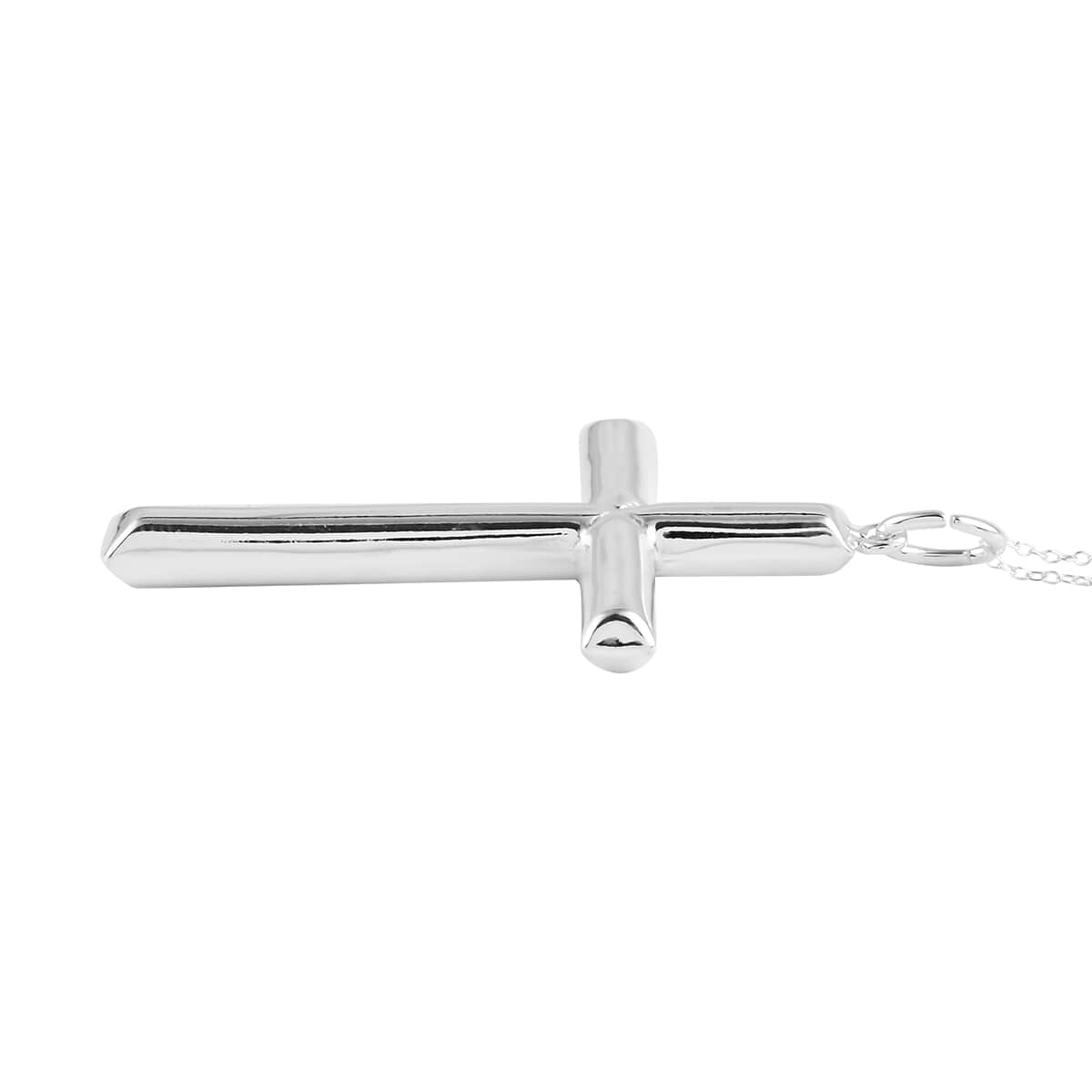 Sterling Silver Cross Pendant Necklace 18 Inches 2.95 Grams image number 3