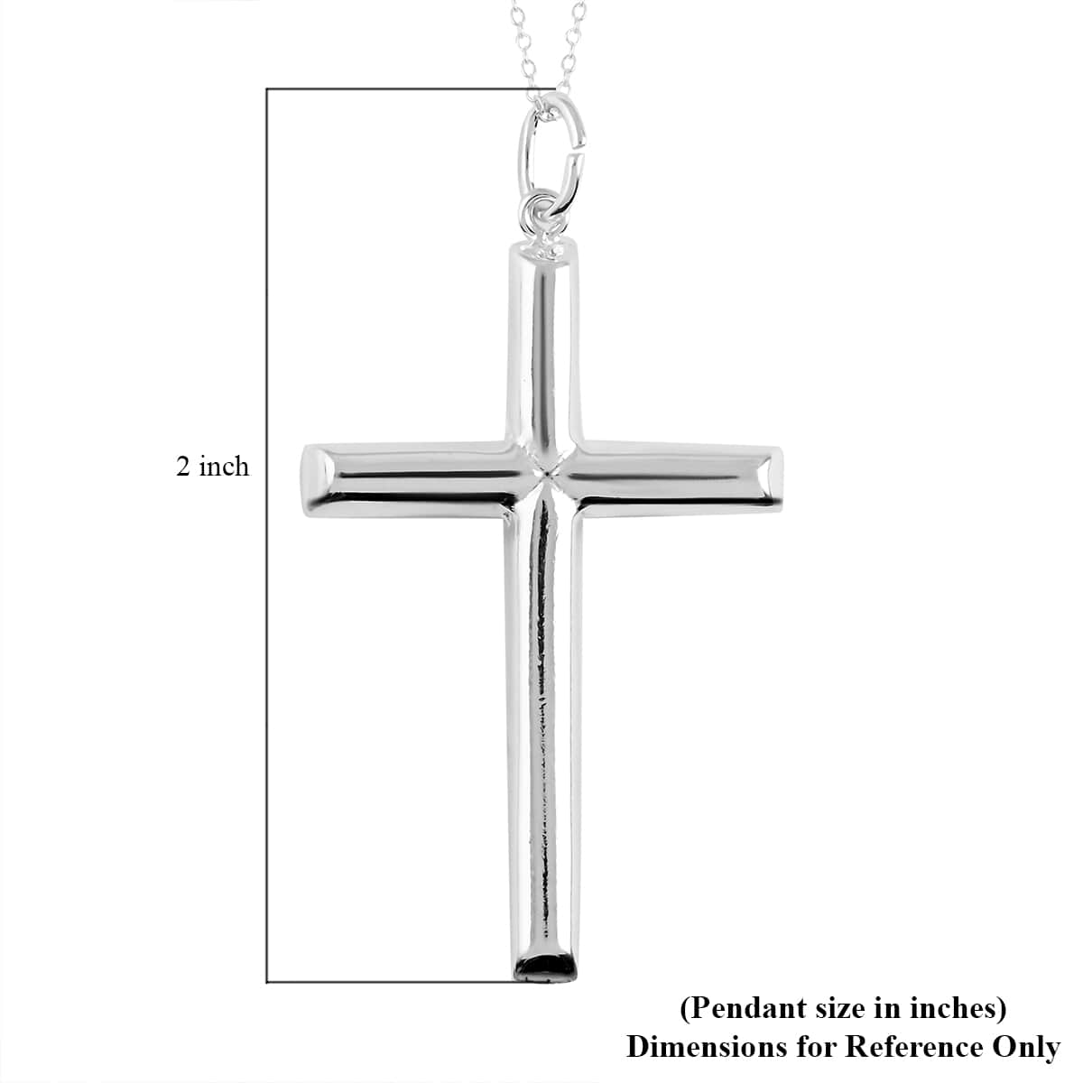 Sterling Silver Cross Pendant Necklace 18 Inches 2.95 Grams image number 5