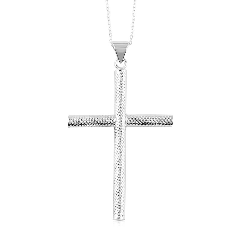 Sterling Silver Cross Pendant Necklace 18 Inches 2.50 Grams