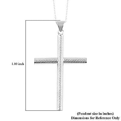 Sterling Silver Cross Pendant Necklace 18 Inches 2.50 Grams