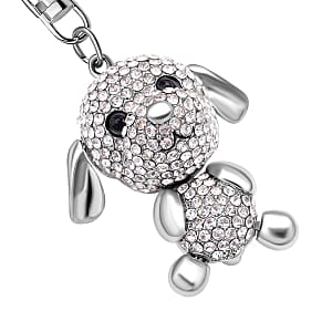 Set of 3 Multi Color Austrian Crystal, Enameled Elephant, Dog and Panda Keychain in Goldtone, Cute Keychains, Key Holders, Key Rings, Cool Keychains