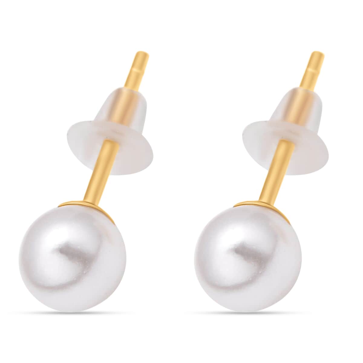 Cheryl Exclusive Pick White Shell Pearl and Simulated Diamond Set of 3 J-Hoop, Drop & Stud Interchangeable Earrings in 14K Yellow Gold Over Sterling Silver 0.65 ctw image number 5