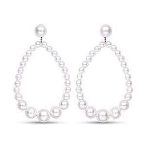 Shell Pearl 54.00 ctw Earrings in Stainless Steel