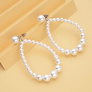 Shell Pearl 54.00 ctw Earrings in Stainless Steel