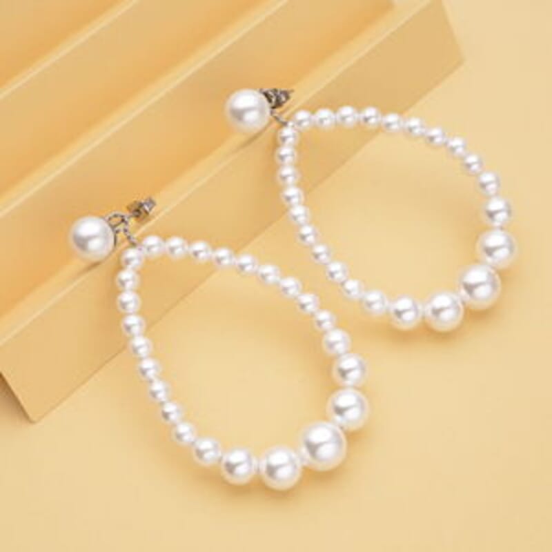 Shell Pearl 54.00 ctw Earrings in Stainless Steel