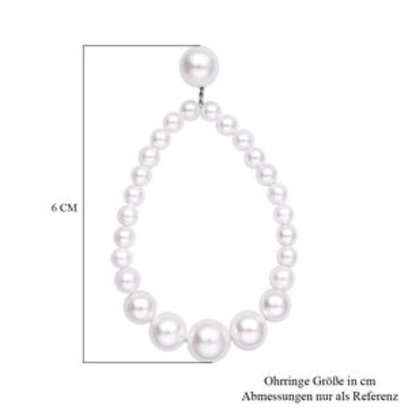Shell Pearl 54.00 ctw Earrings in Stainless Steel