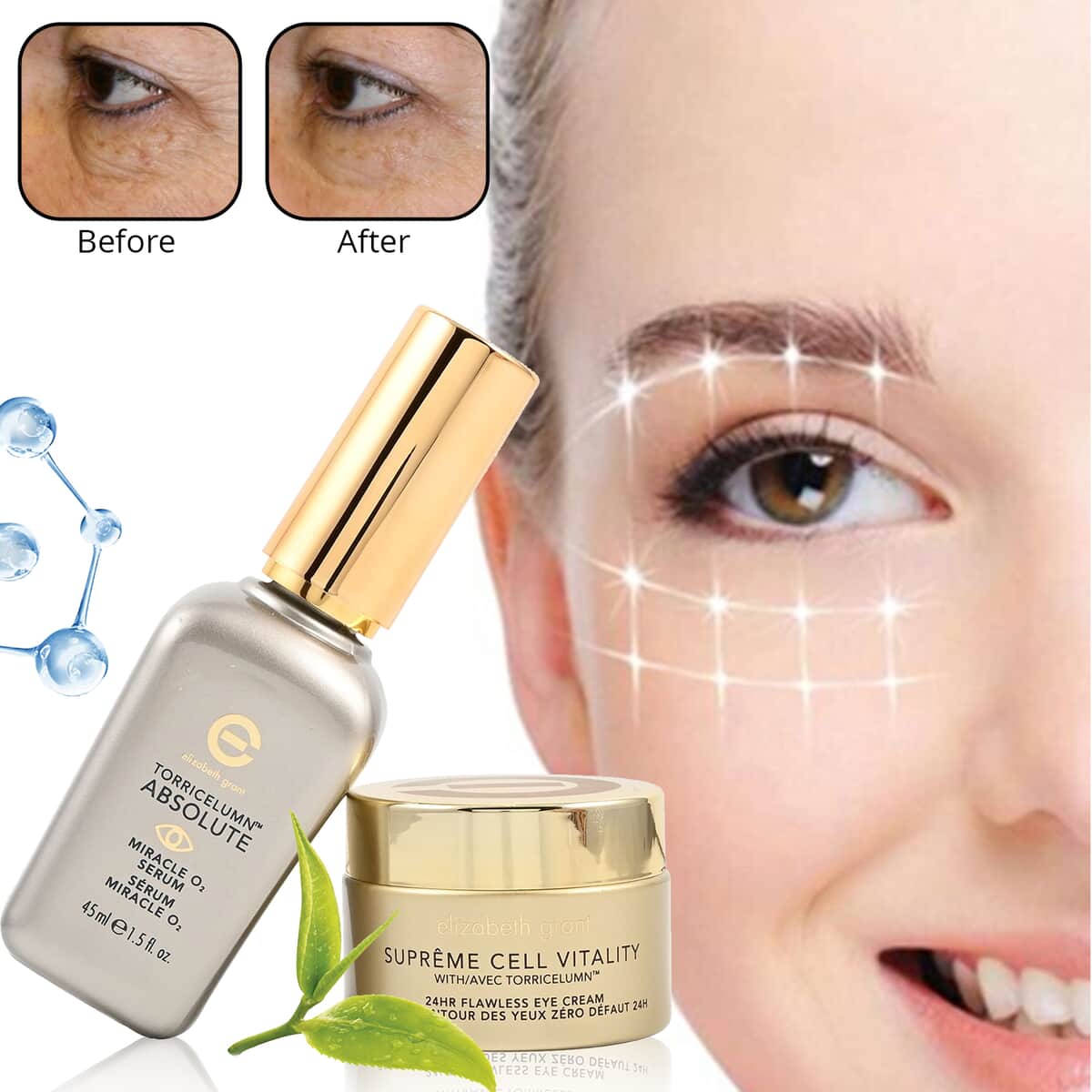 Elizabeth Grant Torricelumn Absolute Miracle Anti Aging Face Serum with Eye Cream for dark circles image number 1