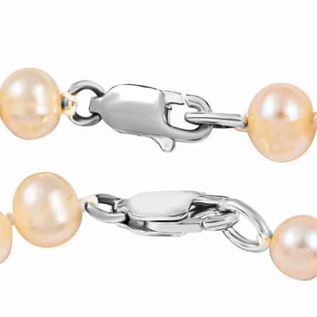 Freshwater Pearl 5mm Stud Earrings, Bracelet (7.50In) and Necklace 18 Inches in Sterling Silver image number 4