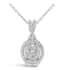 NY Closeout 10K White Gold G-H I2 Diamond Cluster Earrings and Pendant Necklace 18 Inches 4.75 Grams 1.00 ctw image number 2