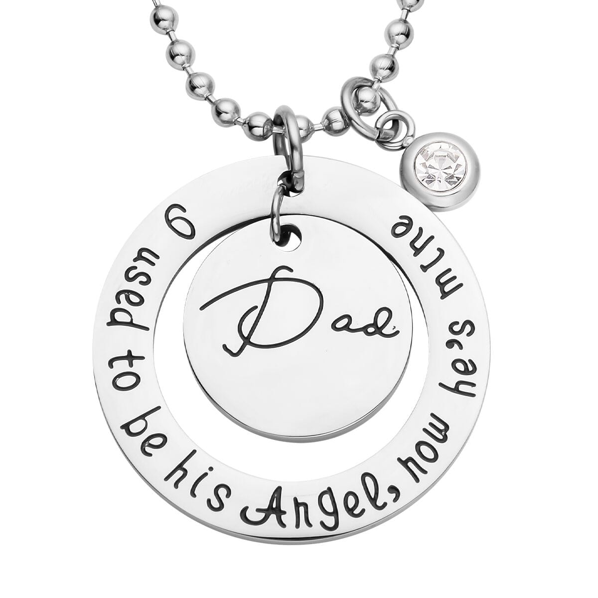 Austrian Crystal Round Pendant Necklace 24 Inches in Stainless Steel image number 0