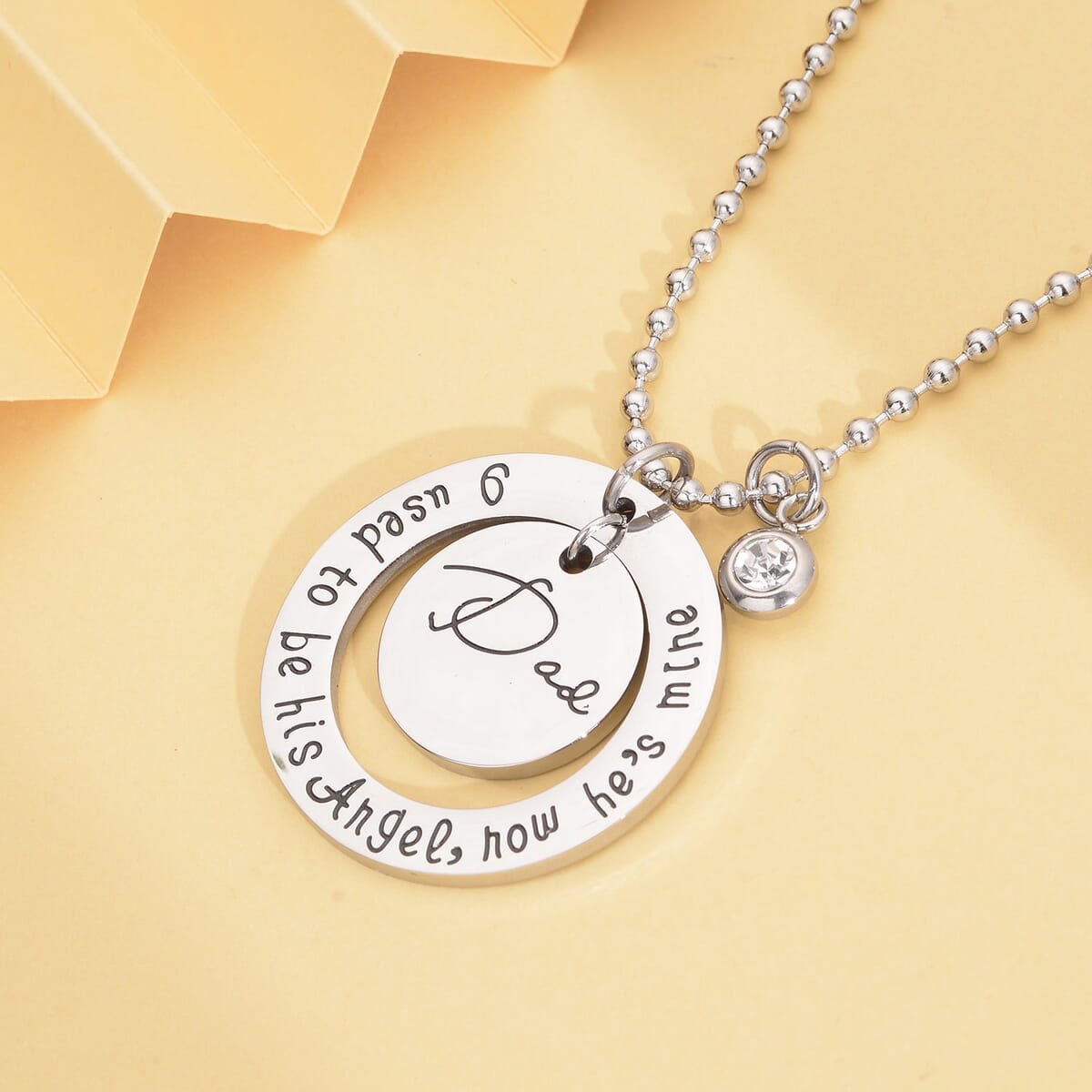 Austrian Crystal Round Pendant Necklace 24 Inches in Stainless Steel image number 1