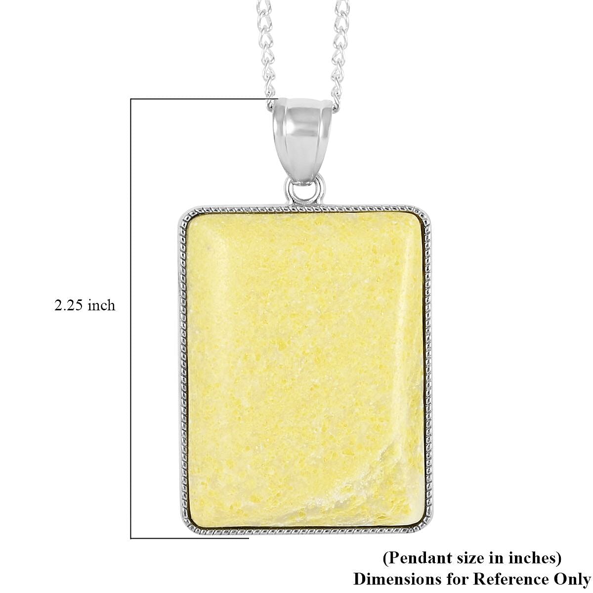 Pineapple Jasper Rectangle Frame Pendant Necklace 18 Inches in Silvertone 60.00 ctw image number 5
