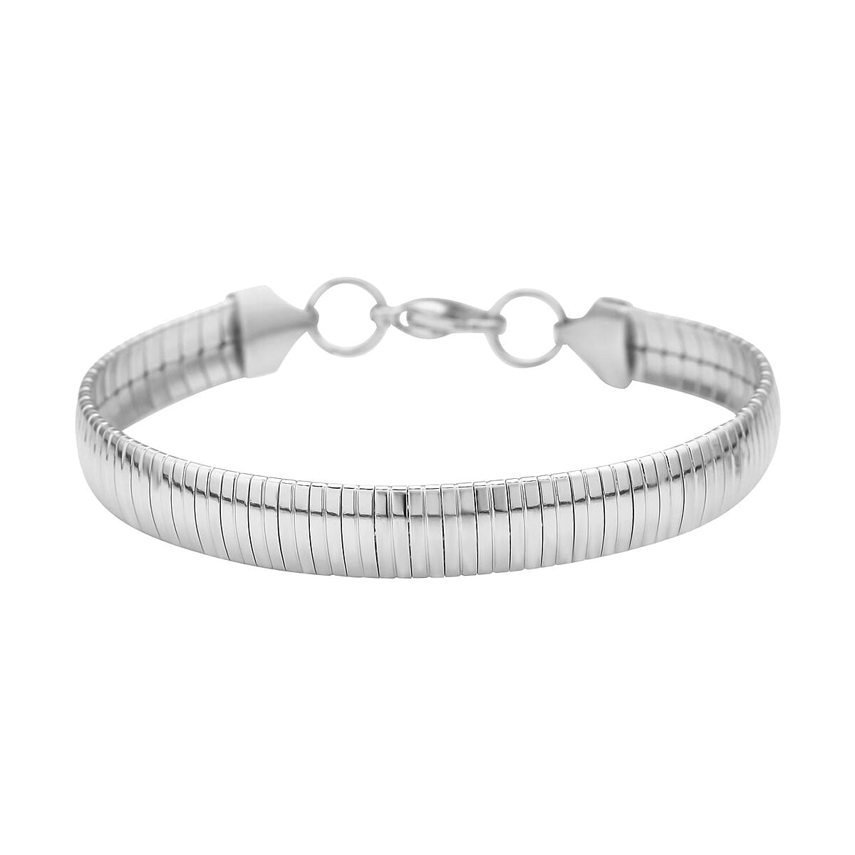 Omega Bracelet (7.00 In)and Earrings in Stainless Steel image number 2