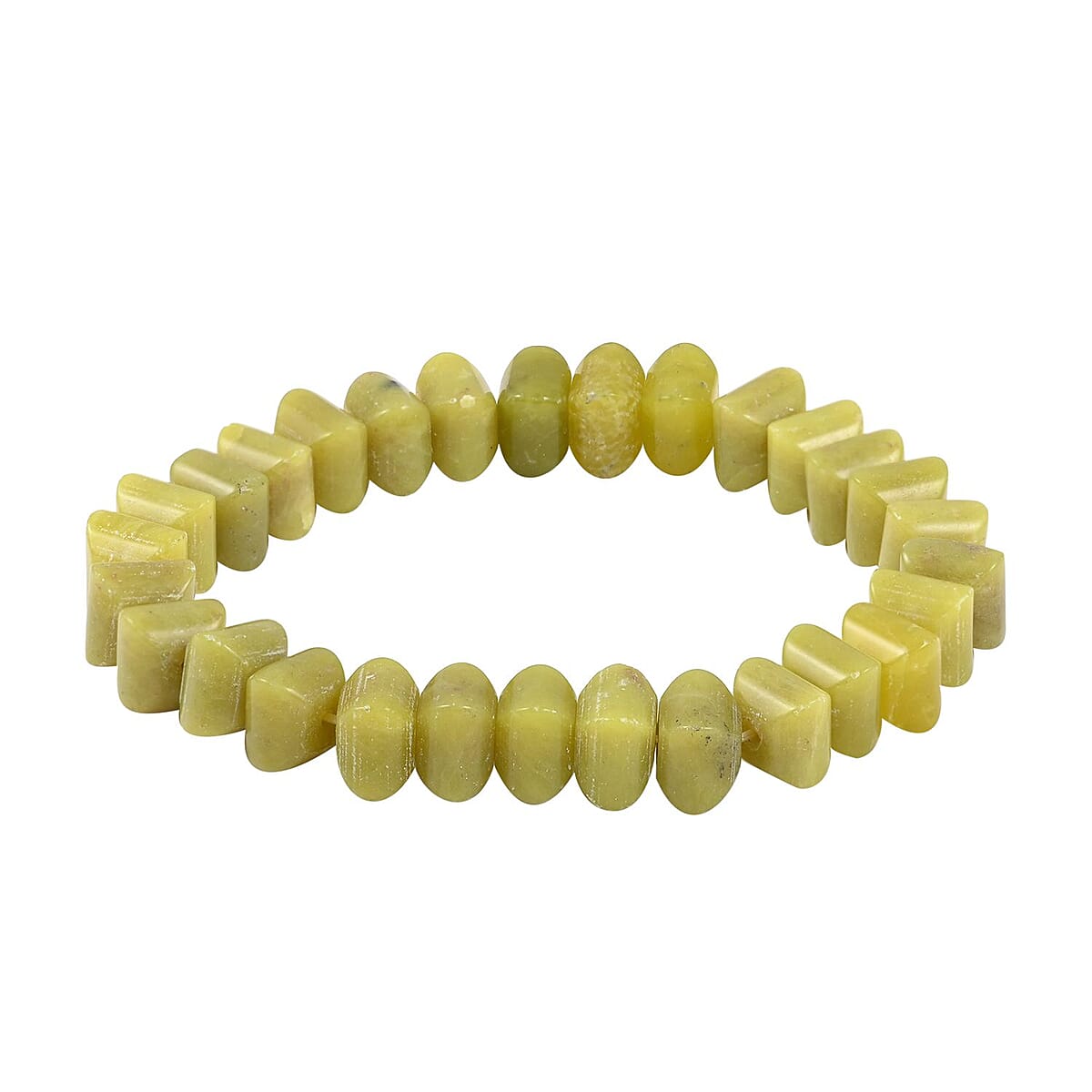 Set of 2 Chrysocolla Color Jasper and Olive Jade Pumpkin Beaded Stretch Bracelet 230.00 ctw image number 2