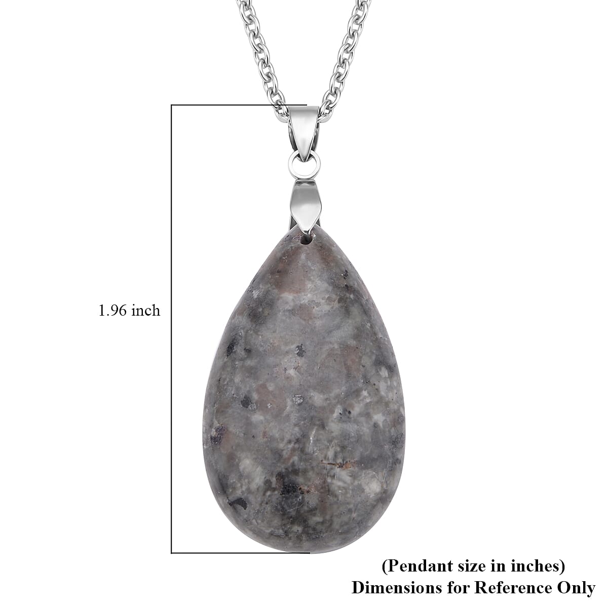 Natural Yooperlite Pear Shape Pendant in Sterling Silver with Stainless Steel Necklace 24 Inches with Free UV Flash Light 70.00 ctw