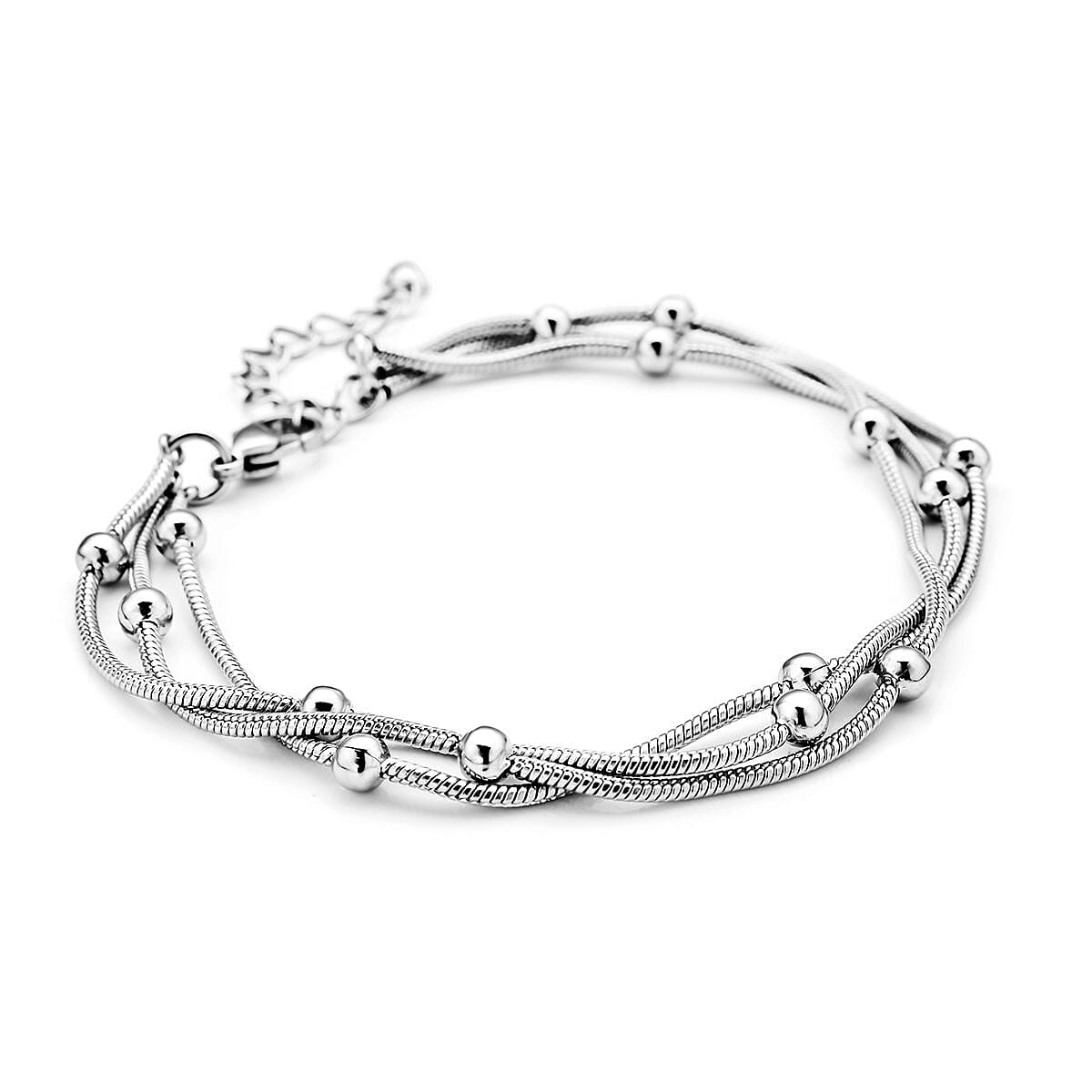 Dangle Earrings and Layered Bracelet (7.50-9.0In) in Stainless Steel | Tarnish-Free, Waterproof, Sweat Proof Jewelry