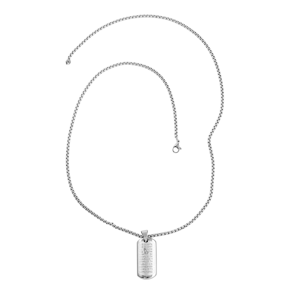 Prayer Pendant Necklace 24 Inches in Stainless Steel 25.50 Grams image number 2