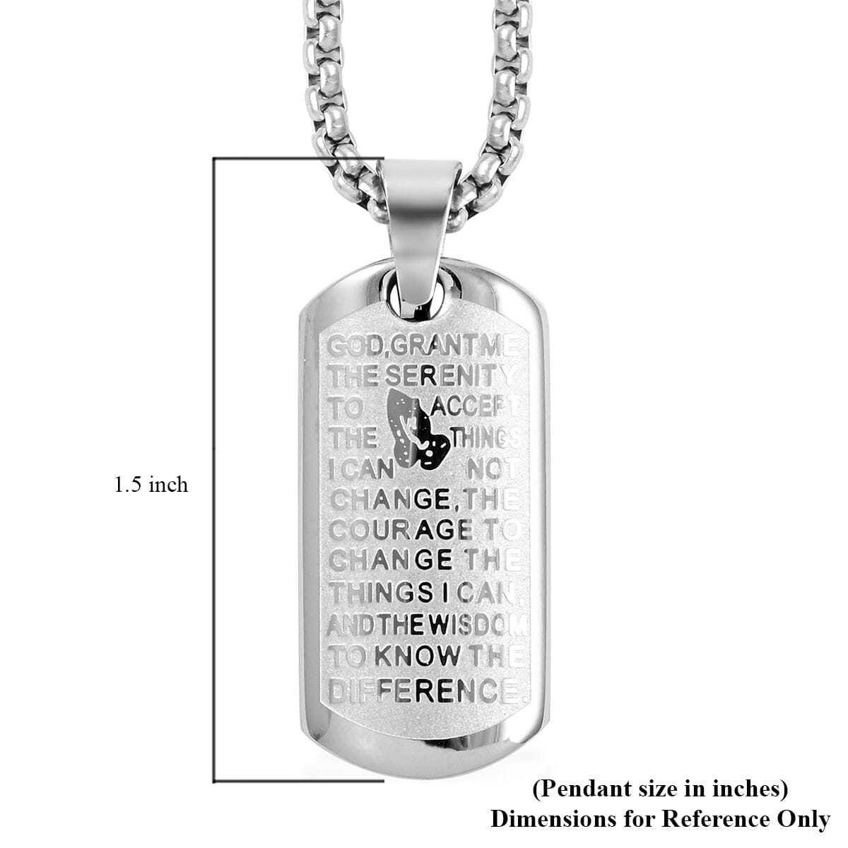 Prayer Pendant Necklace 24 Inches in Stainless Steel 25.50 Grams image number 5