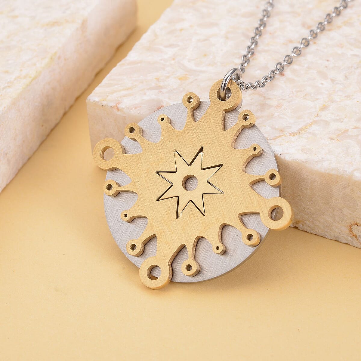 I Started Out Pendant Necklace (20 Inches) in Black Oxidized, ION Plated YG and Stainless Steel , Tarnish-Free, Waterproof, Sweat Proof Jewelry image number 1