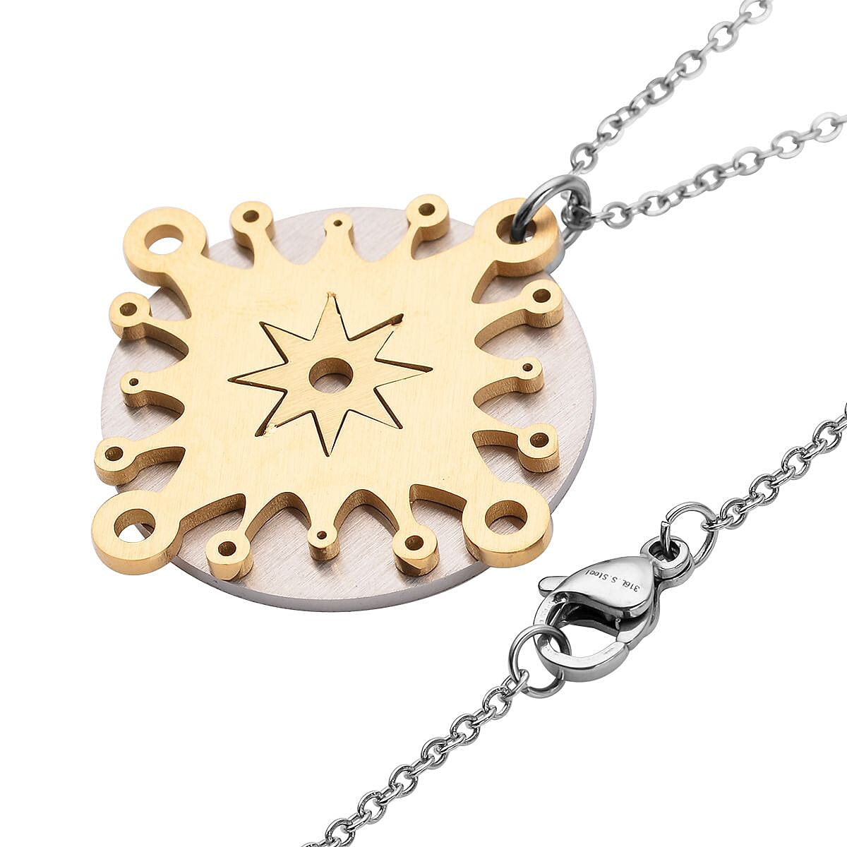 I Started Out Pendant Necklace (20 Inches) in Black Oxidized, ION Plated YG and Stainless Steel , Tarnish-Free, Waterproof, Sweat Proof Jewelry image number 3