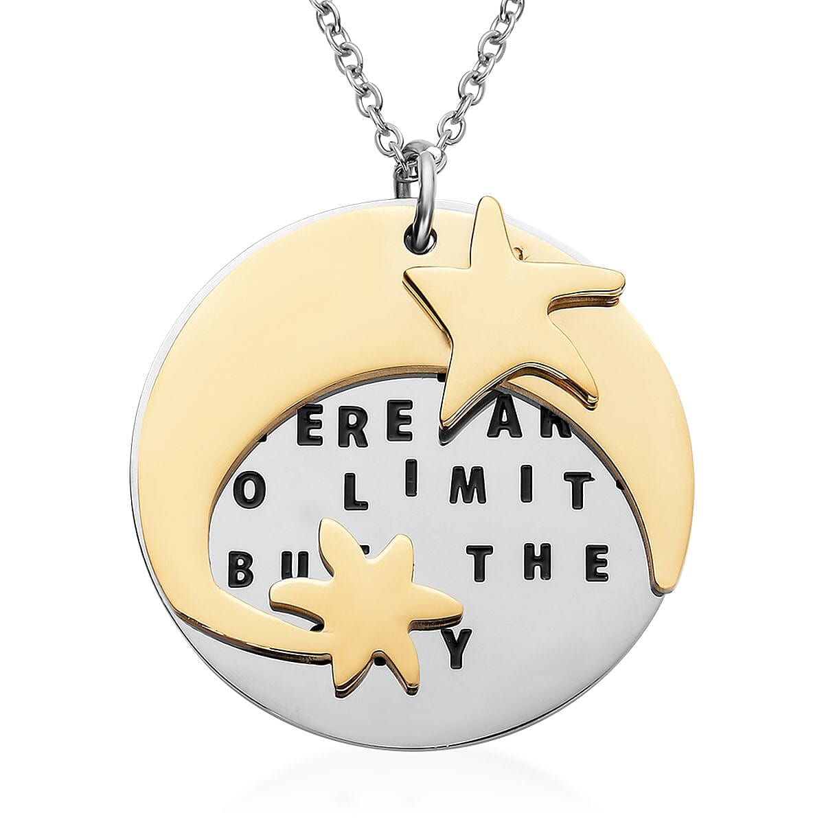 Believe Pendant Necklace (20 Inches) in Black Oxidized, ION Plated YG and Stainless Steel , Tarnish-Free, Waterproof, Sweat Proof Jewelry image number 0