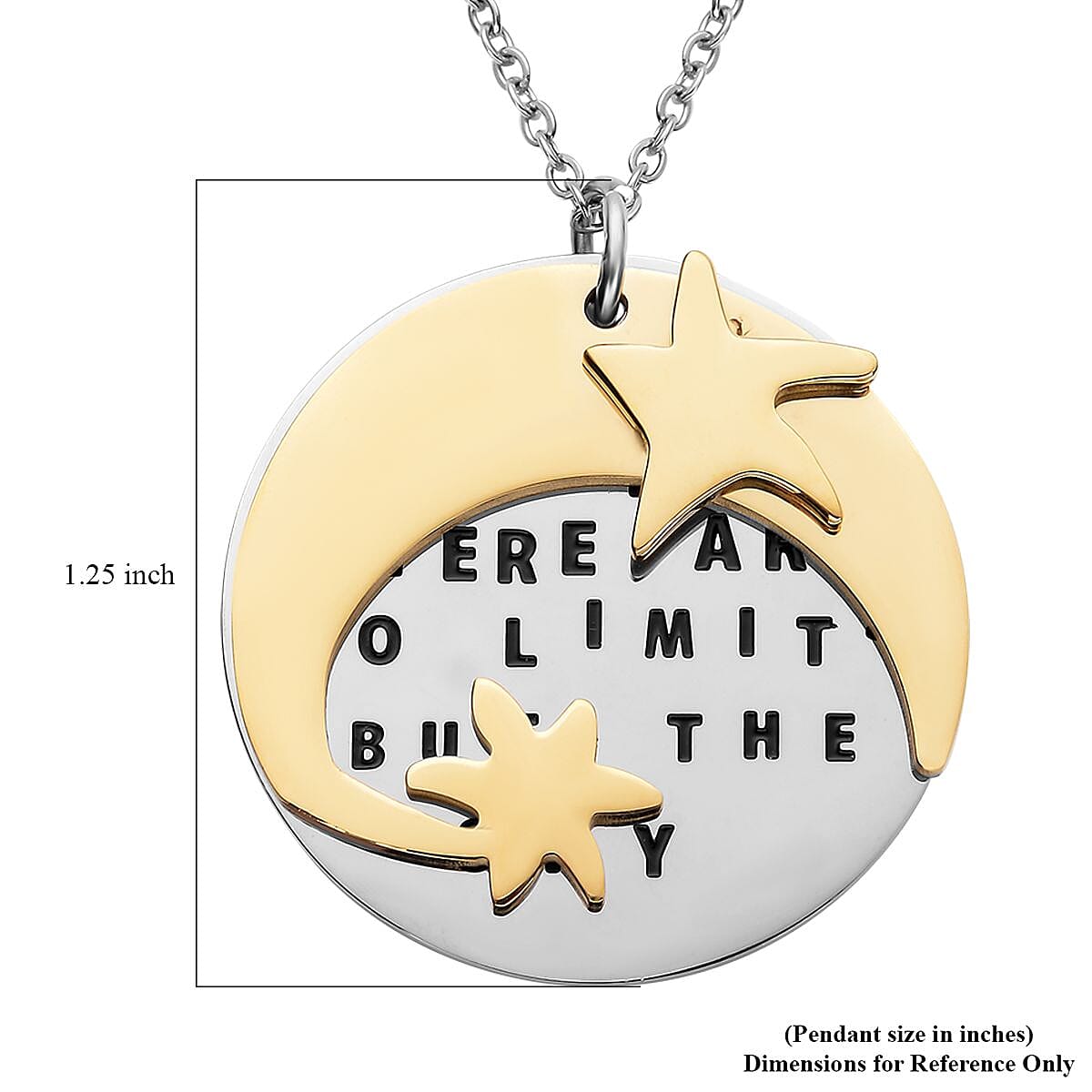Believe Pendant Necklace (20 Inches) in Black Oxidized, ION Plated YG and Stainless Steel , Tarnish-Free, Waterproof, Sweat Proof Jewelry image number 5