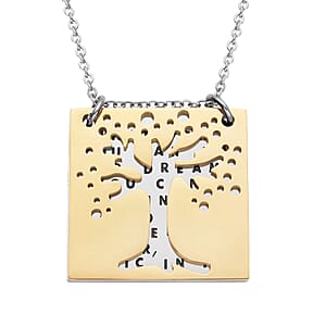 Whatever You Can Do Pendant Necklace (20 Inches) in Black Oxidized, ION Plated YG and Stainless Steel , Tarnish-Free, Waterproof, Sweat Proof Jewelry