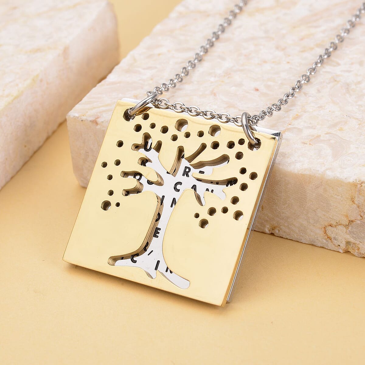 Whatever You Can Do Pendant Necklace (20 Inches) in Black Oxidized, ION Plated YG and Stainless Steel , Tarnish-Free, Waterproof, Sweat Proof Jewelry image number 1