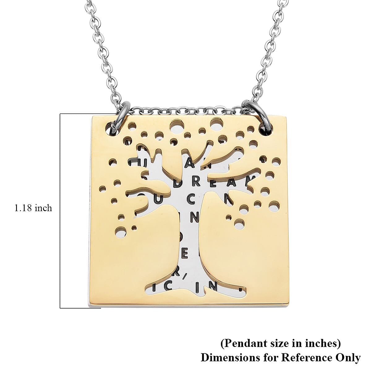 Whatever You Can Do Pendant Necklace (20 Inches) in Black Oxidized, ION Plated YG and Stainless Steel , Tarnish-Free, Waterproof, Sweat Proof Jewelry image number 5