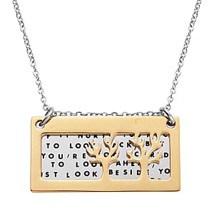 If It Hurts Pendant Necklace (20 Inches) in Black Oxidized, ION Plated YG and Stainless Steel , Tarnish-Free, Waterproof, Sweat Proof Jewelry