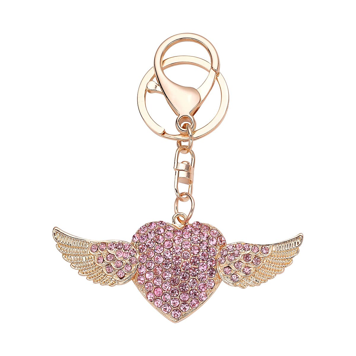 Doorbuster Set of 3 Multi Color Austrian Crystal, Enameled Elephant, Cat and Tiger Keychain in Dualtone image number 2