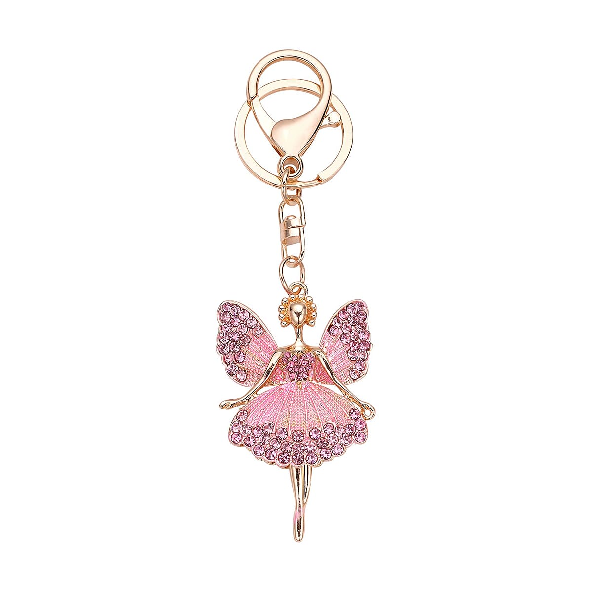 Doorbuster Set of 3 Multi Color Austrian Crystal, Enameled Elephant, Cat and Tiger Keychain in Dualtone image number 4