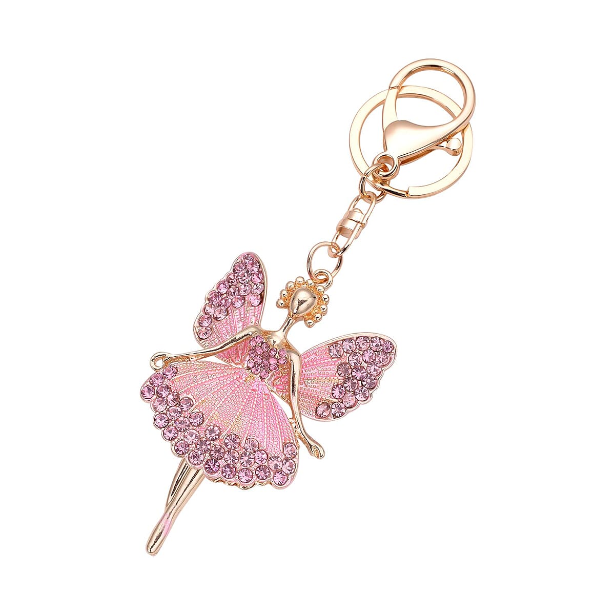 Doorbuster Set of 3 Multi Color Austrian Crystal, Enameled Elephant, Cat and Tiger Keychain in Dualtone image number 5