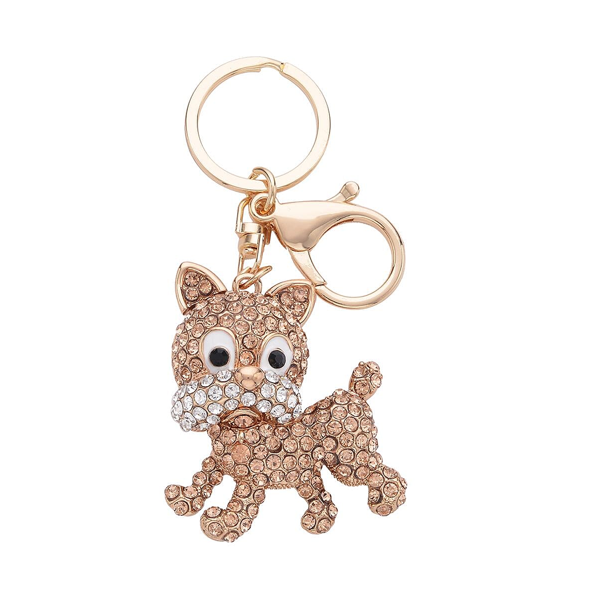 Doorbuster Set of 3 Multi Color Austrian Crystal, Enameled Elephant, Cat and Tiger Keychain in Dualtone image number 6