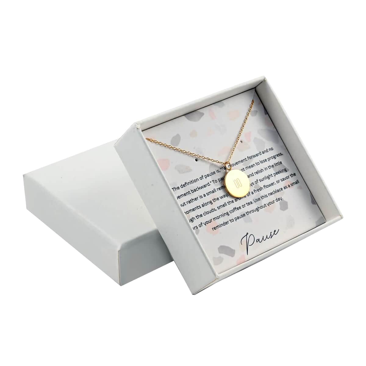 Dainty Pause Pendant Necklace (16-18 Inches) in 14K YG Over Sterling Silver (3.90 g) image number 0