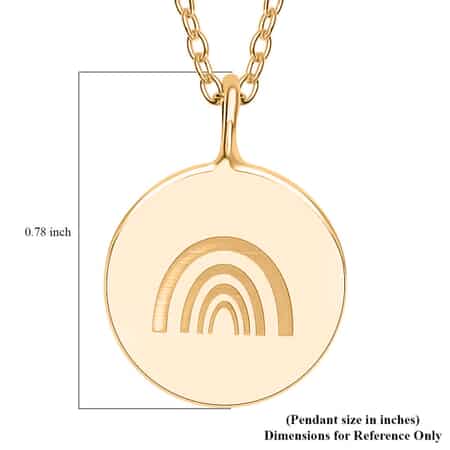Rainbow Sign Jewelry Gift Set Pendant Necklace 16-18 Inches in 14K Yellow Gold Over Sterling Silver 4.15 Grams image number 6