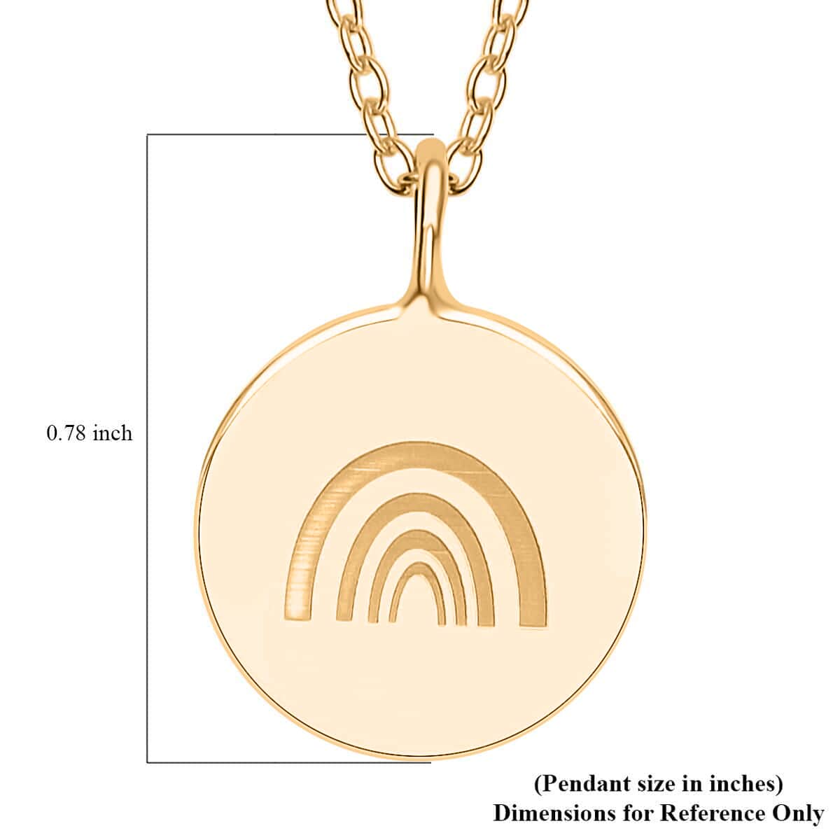 Rainbow Sign Jewelry Gift Set Pendant Necklace 16-18 Inches in 14K Yellow Gold Over Sterling Silver 4.15 Grams image number 6