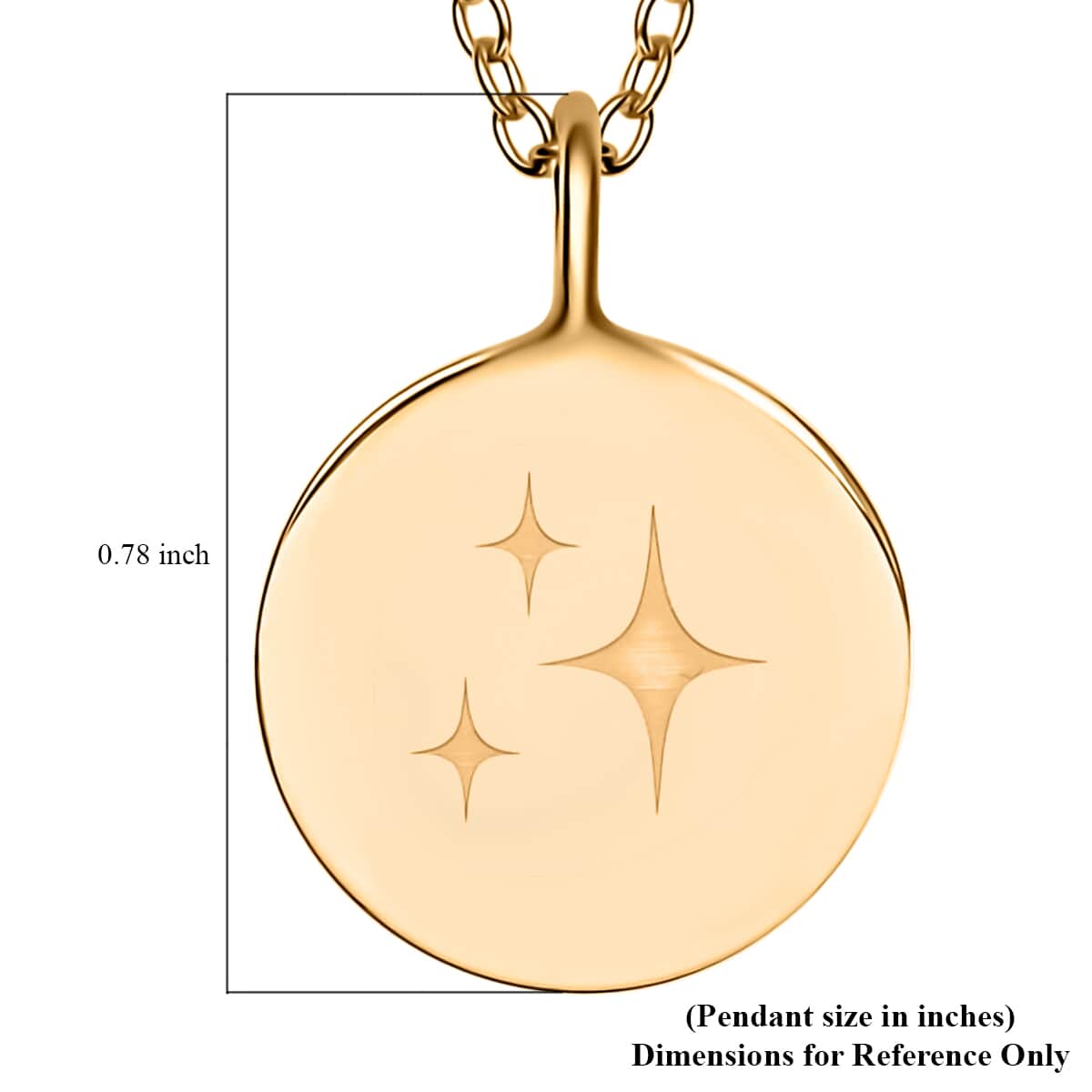 Star Sign Pendant Necklace, 16-18 Inch Adjustable Necklace, 14K Yellow Gold Over Sterling Silver Pendant Necklace 4.10 Grams image number 6