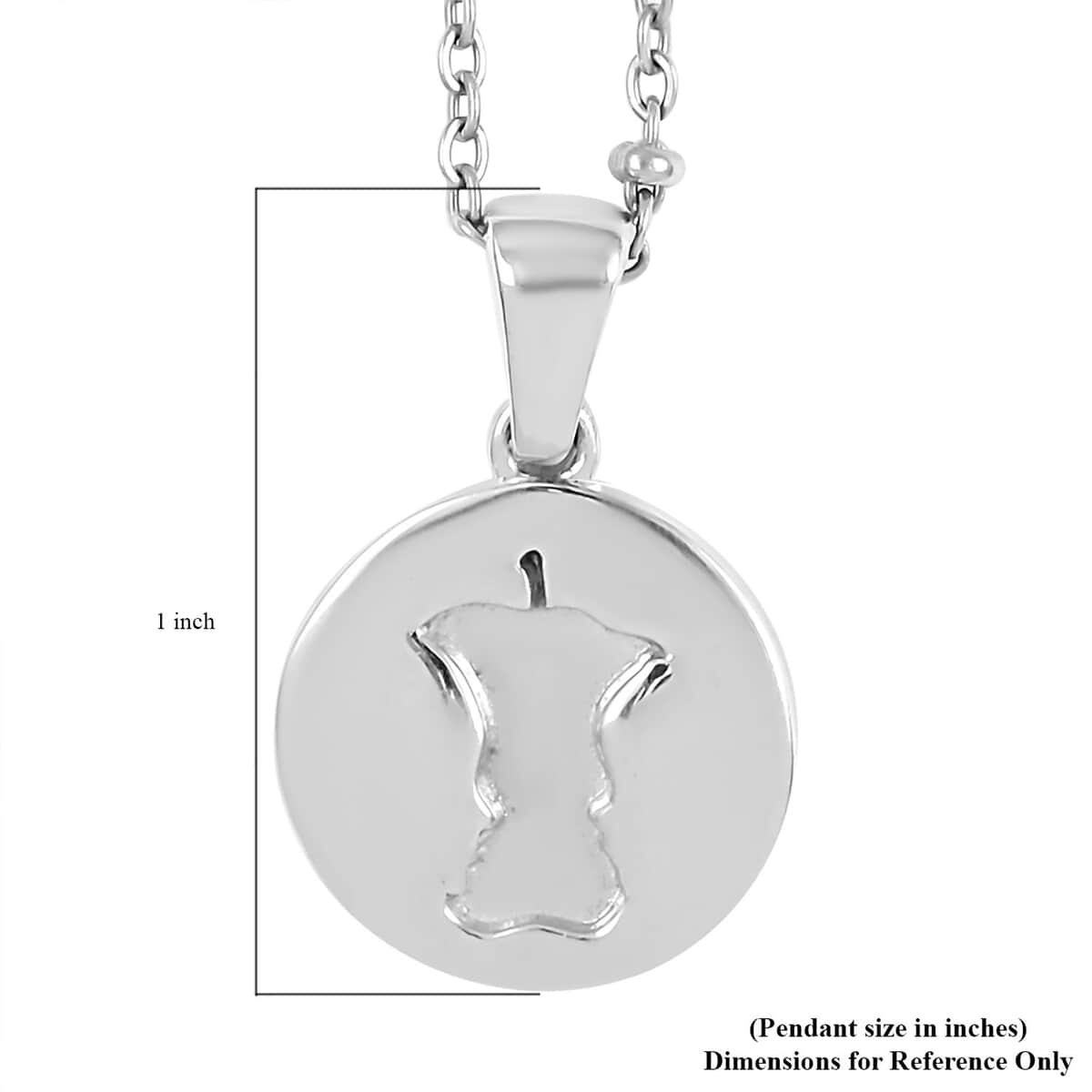 No Kid Hungry Embossed Logo Coin Pendant Necklace (18 inches) in Stainless Steel , Tarnish-Free, Waterproof, Sweat Proof Jewelry image number 6