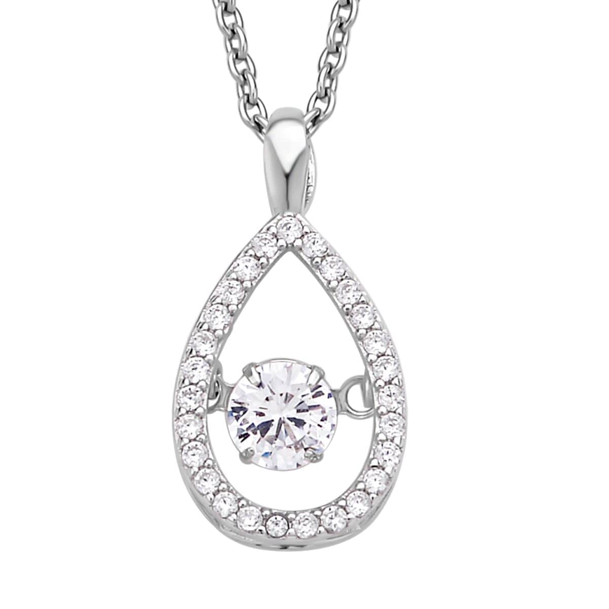 Buy Simulated Diamond Dancing Pear Pendant Necklace 20 Inches in