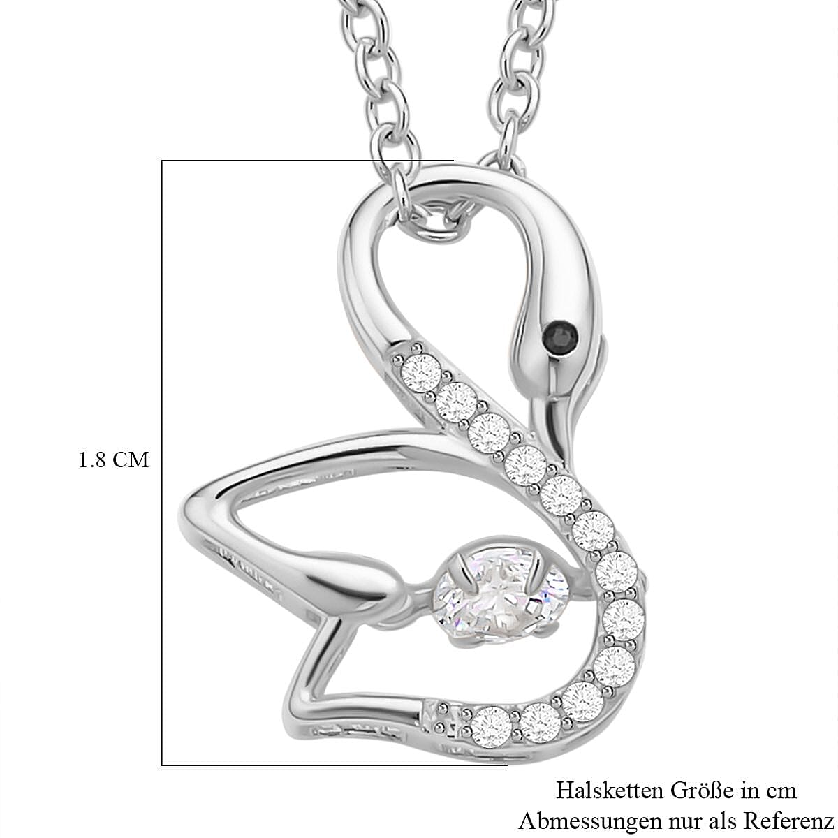 Simulated Diamond Pendant in Rhodium Over Sterling Silver with Stainless Steel Necklace (20 Inches)