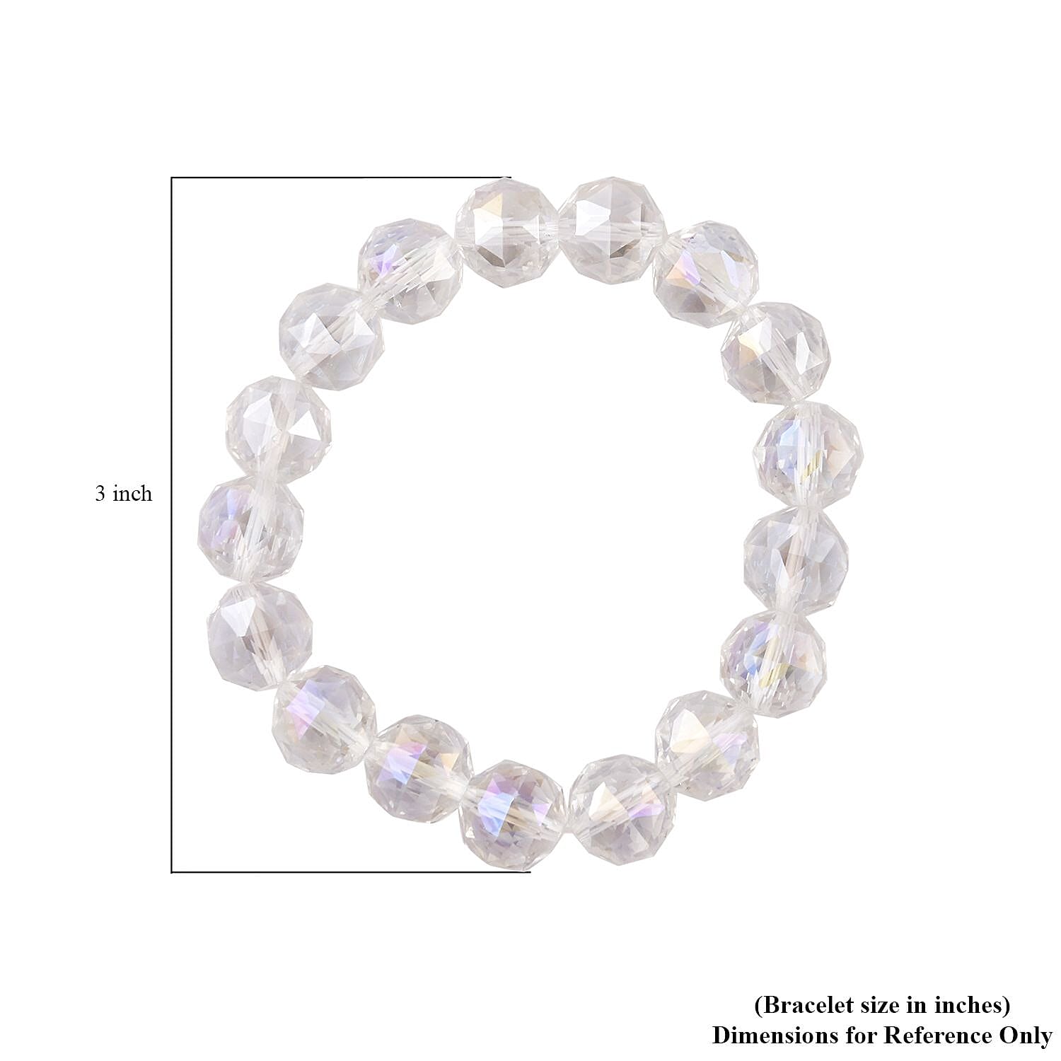 White Mystic Color Glass Beaded Stretch Bracelet and Dangle Earrings in Stainless Steel , Tarnish-Free, Waterproof, Sweat Proof Jewelry