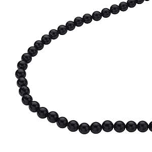 Black Obsidian 104.00 ctw Set Earrings, Bracelet (7.50 In) and Necklace (18-20 Inches) in Stainless Steel
