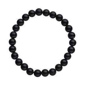 Black Obsidian 104.00 ctw Set Earrings, Bracelet (7.50 In) and Necklace (18-20 Inches) in Stainless Steel