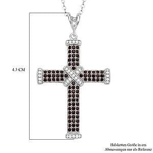 Mozambique Garnet 0.50 ctw Pendant Necklace (18 Inches) in Rhodium Over Sterling Silver